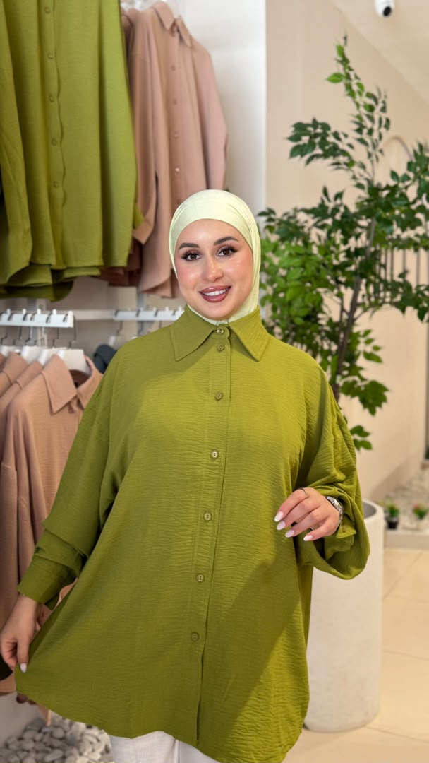 chemise-unis-vert-olive1 Chemise unis – Image 1
